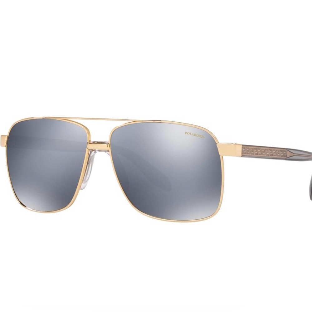 Versace Man Sunglasses Pale Gold Frame, Light Grey Gradient Grey Lenses, 59MM